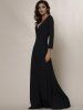 Plus Size Low Cut Prom Dress with Sleeves -  