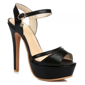 Stylish Rhinestone and Solid Color Design Sandals For Women