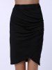 Ruched Crossover Pencil Skirt -  