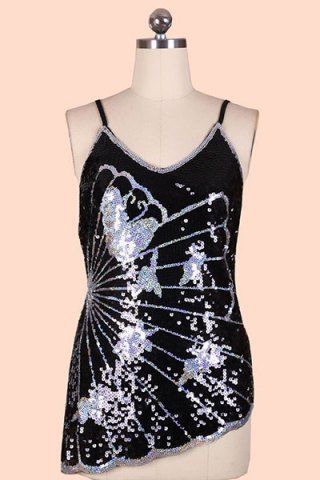 2019 plus size asymmetric sequins ombre tank top 2019 plus size asymmetric sequins ombre tank top