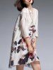 Floral Print Dress with Cami Dress -  