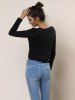 plunging neckline long sleeve top