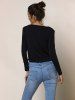 plunging neckline long sleeve top