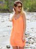 Stylish Strappy Hollow Out Racerback Chiffon Dress For Women -  