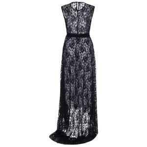 Black Xl Sleeveless Long Lace Evening Prom Dress | RoseGal.com