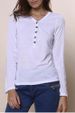 Sexy Plunging Neckline Solid Color Long Sleeves T-Shirt For Women -  