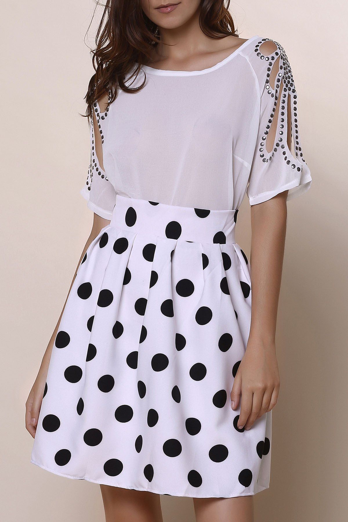 33-off-high-waisted-polka-dot-a-line-skirt-rosegal