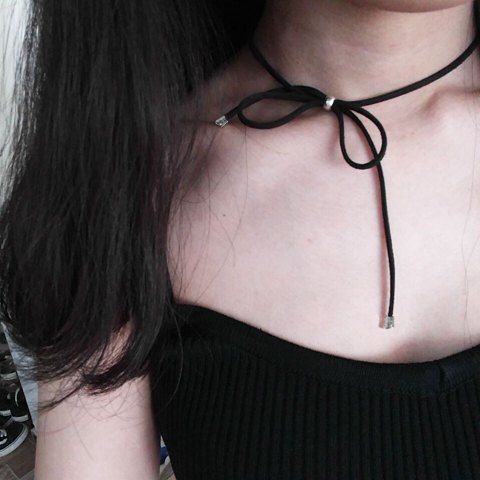 Cheap Hollow Out Adjustable Bow Embellished Chokers  