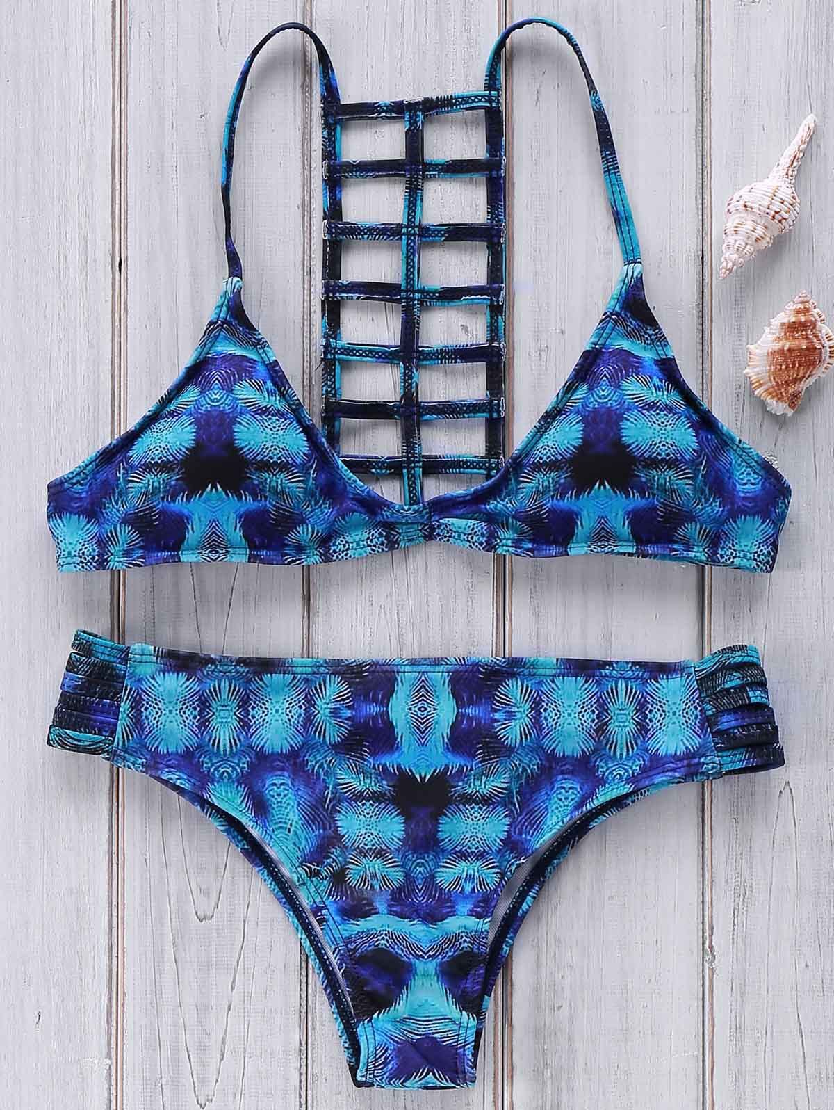 [50% OFF] Alluring Spaghetti Strap Printed Hollow Out Women's Bikini ...