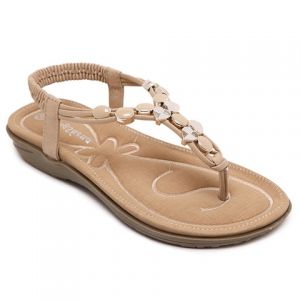 Leisure Metallic and Elastic Design Sandals For Women