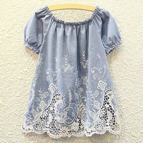 Sale Cutwork Ruffle Tiny Floral Embroidered Blouse  