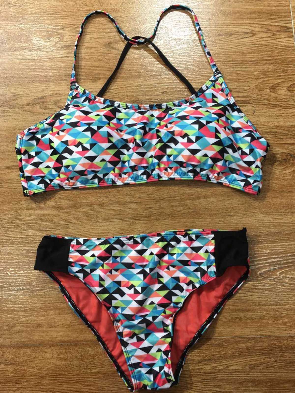 Colormix 3xl Colorful Geometric Bikini Set