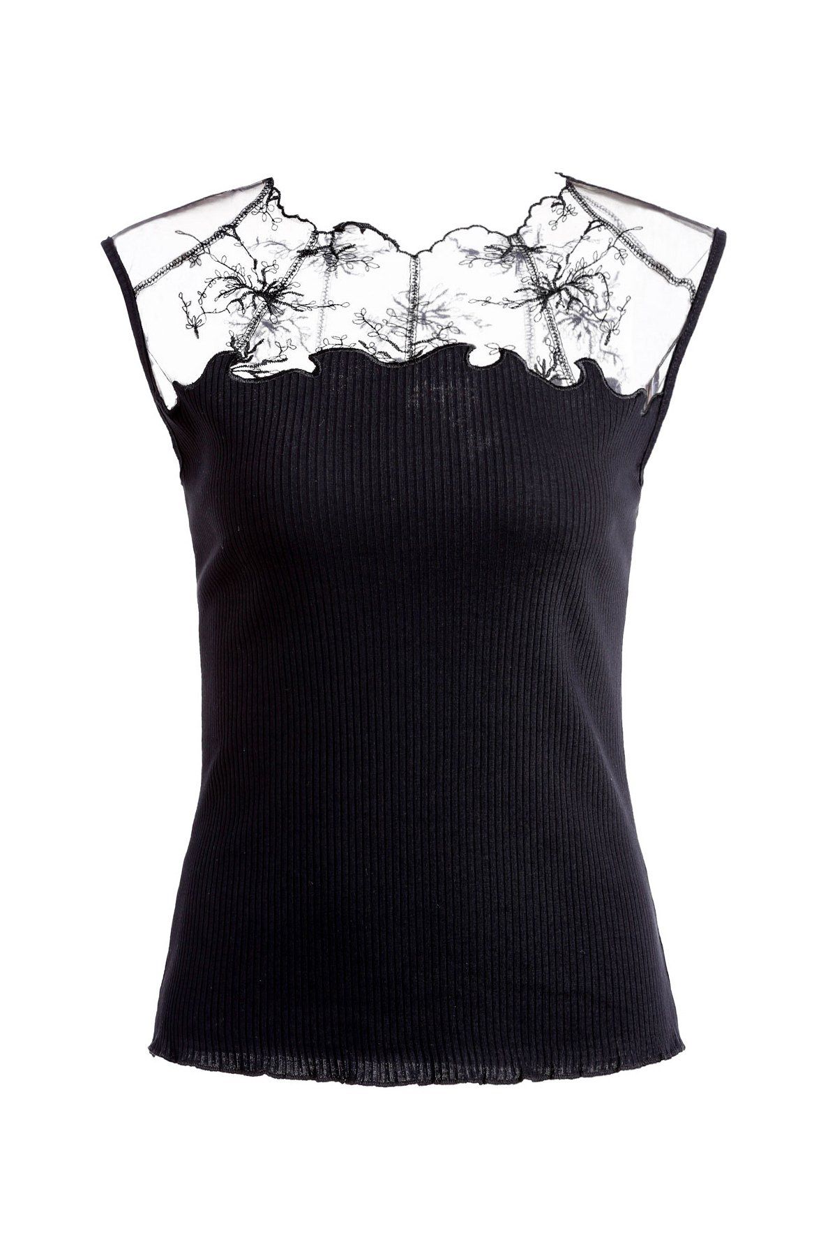 [50% OFF] Fashionable Lace Spliced Embroidered Slimming Women's T-Shirt ...