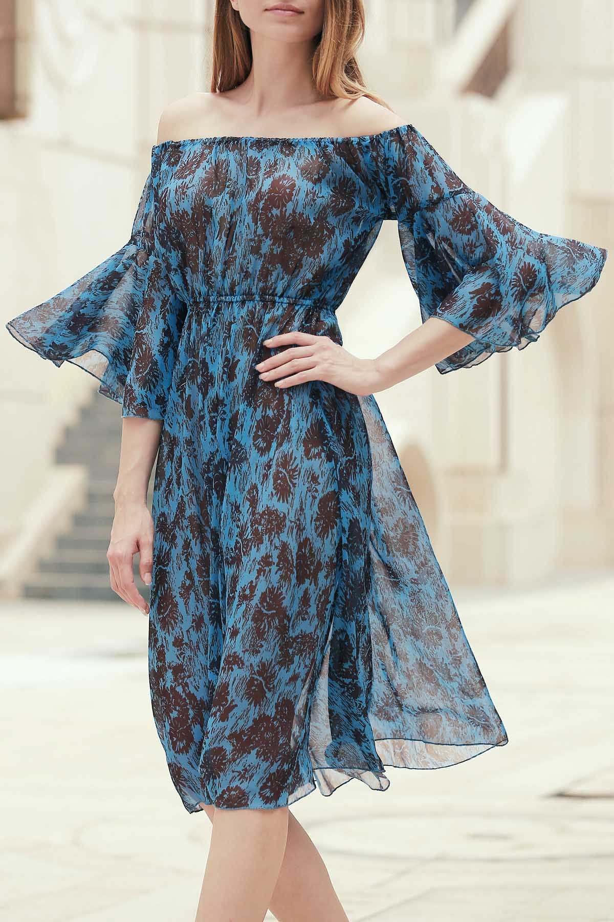 off shoulder chiffon
