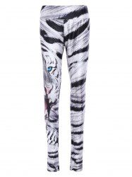 rosegal fashionable elastic waist tiger pants