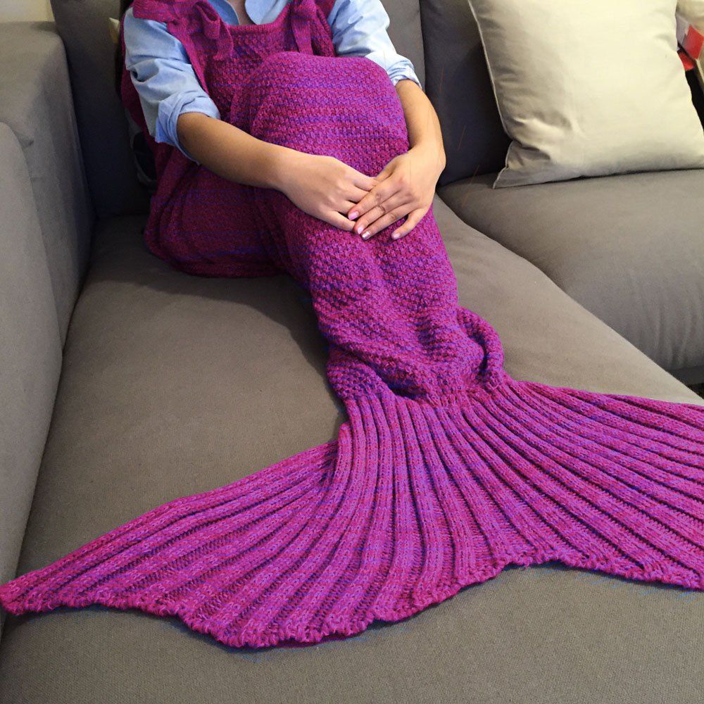 2018 Stylish Drawstring Style Knitted Mermaid Design Sleeping Bag