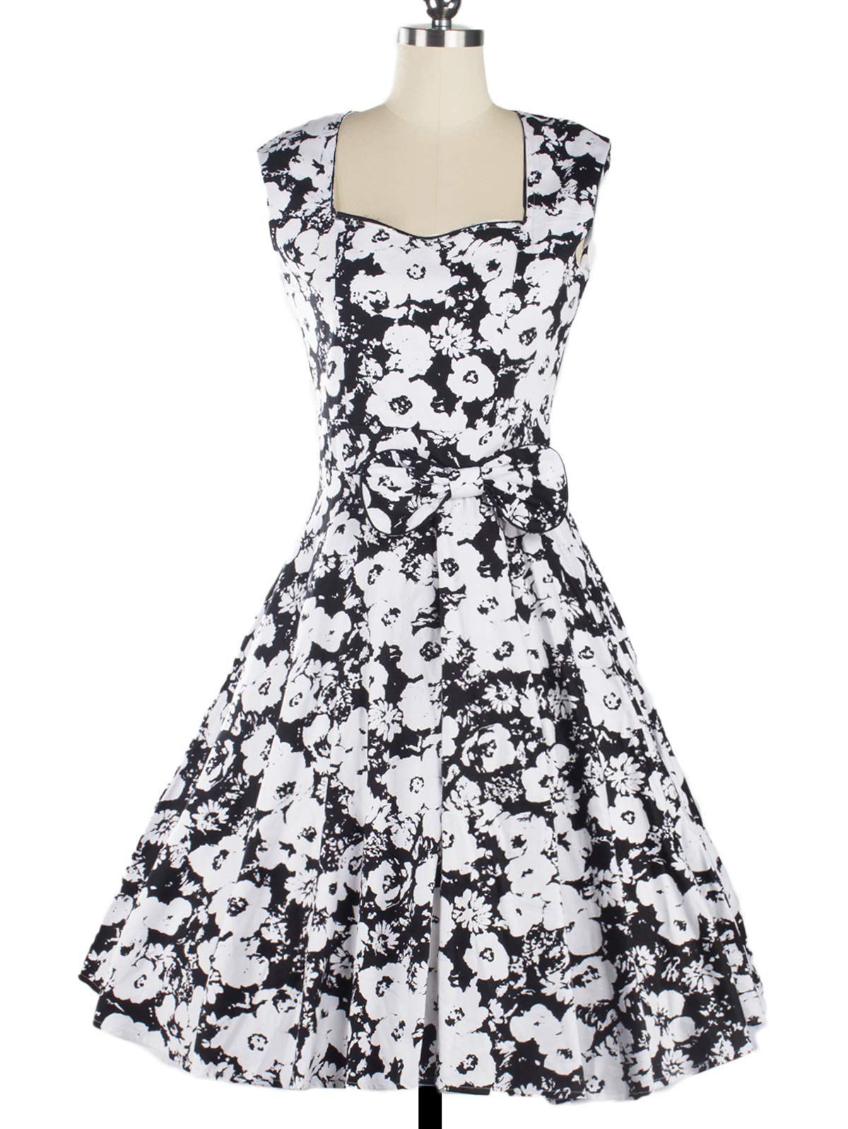 New Vintage Swing Floral Knee Length Fit and Flare Dress  