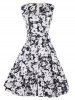 Vintage Swing Floral Knee Length Fit and Flare Dress -  