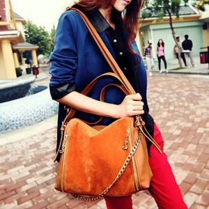 Fashion Chain and Zipper Design Women's Crossbody Bag