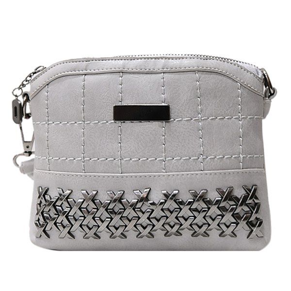 [32 OFF] Simple Metal And Chain Design Crossbody Bag For Women Rosegal