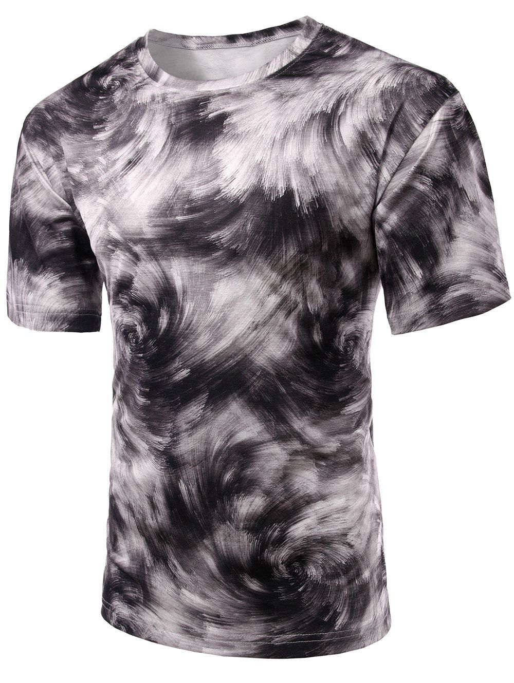 [40% OFF] Round Neck Abstract Print Short Sleeve Stylish T-Shirt For