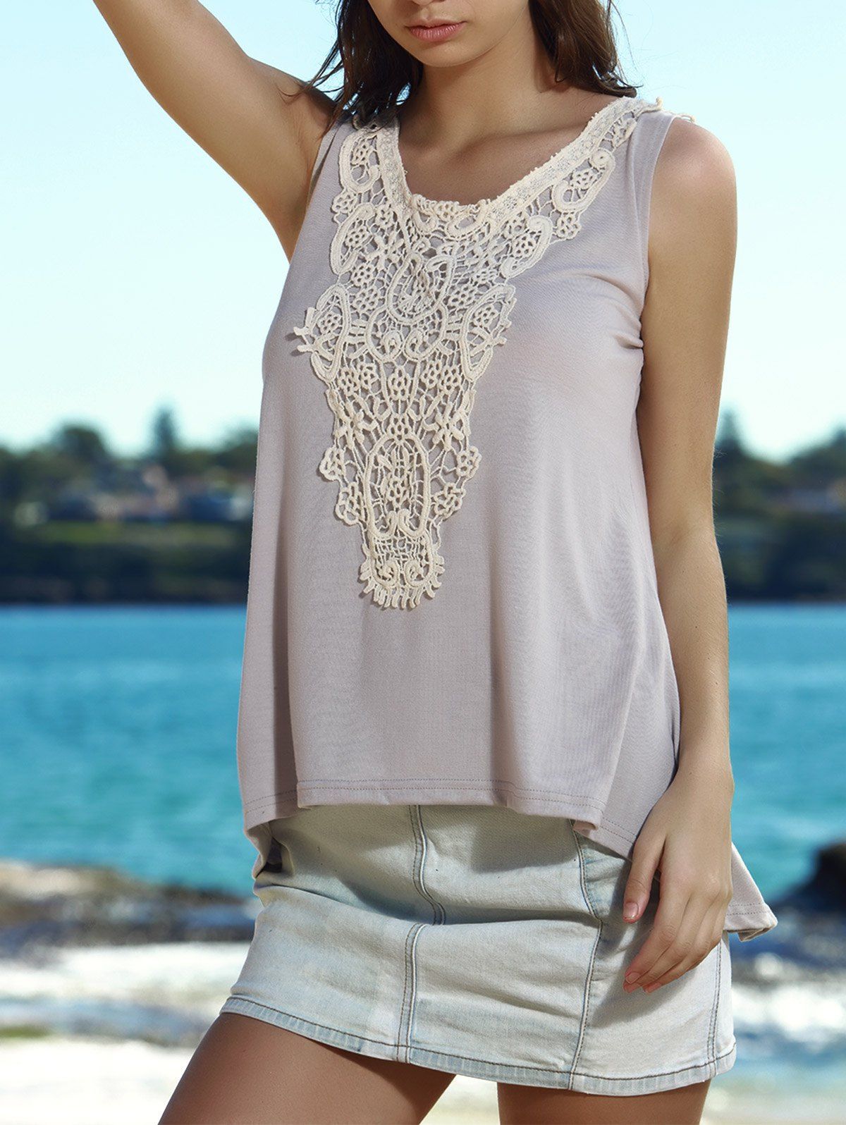 embellished v neck top