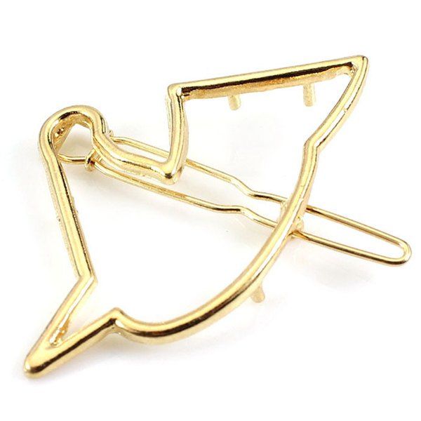 

Chic Solid Color Hollow Out Birdie Hairpin For Women, Golden