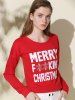 Stylish Scoop Neck Long Sleeve Snowflake and Letter Pattern Women's Christmas Sweatshirt -  