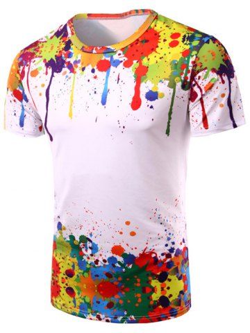colorful paint splatter t shirt free shipping discount and cheap
