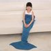 Couverture Sirène Tricotée Sac de Couchage pour Enfants - Turquoise 