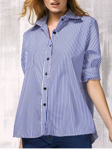 shirt brief striped collar vertical sleeve rosegal fb join
