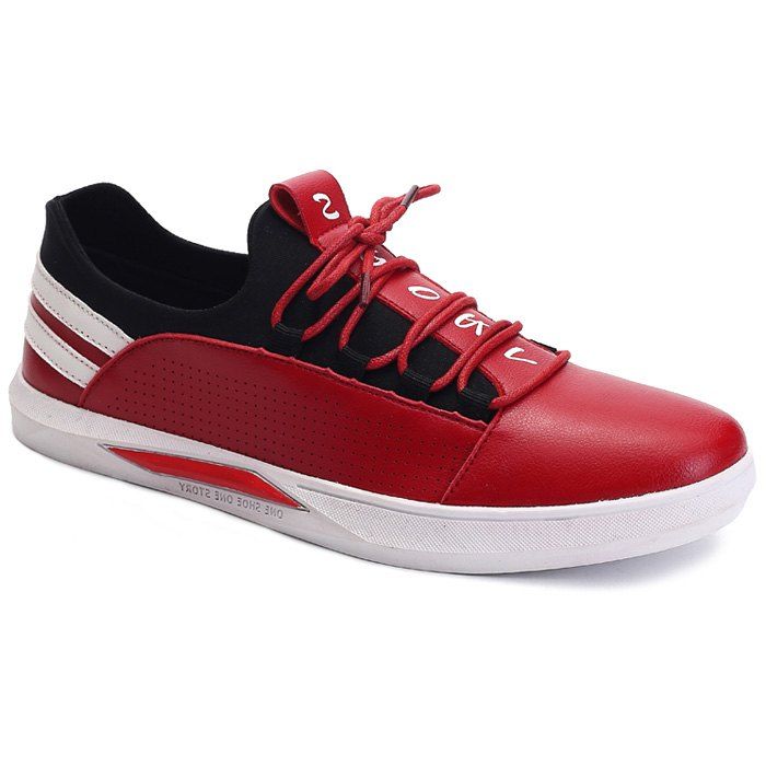 

Stylish Striped and Splicing Design Casual Shoes For Men, Red