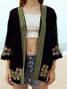 Casual Open Front Embroidered Women's Sunscreen Blouse -  