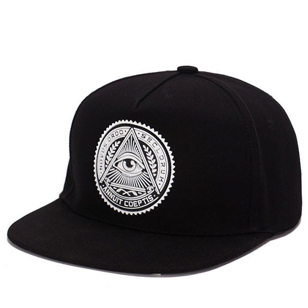 

Stylish Retro Egypt Style Eye Round Labelling Hip-Hop Baseball Cap, Black