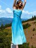 Strapless Bandeau Ombre Bandage Maxi Holiday Dress -  