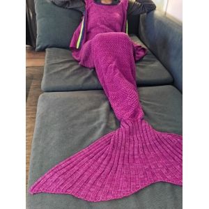 

Fashion Sling Falbala Shape Mermaid Tail Design Blanket, Rose madder