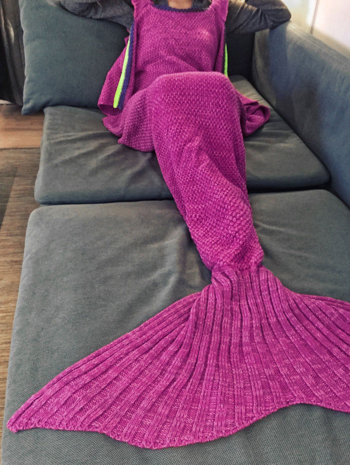Discount Fashion Sling Falbala Shape Mermaid Tail Design Blanket  