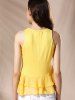Sexy Round Neck Ruffled Solid Color Top For Women -  