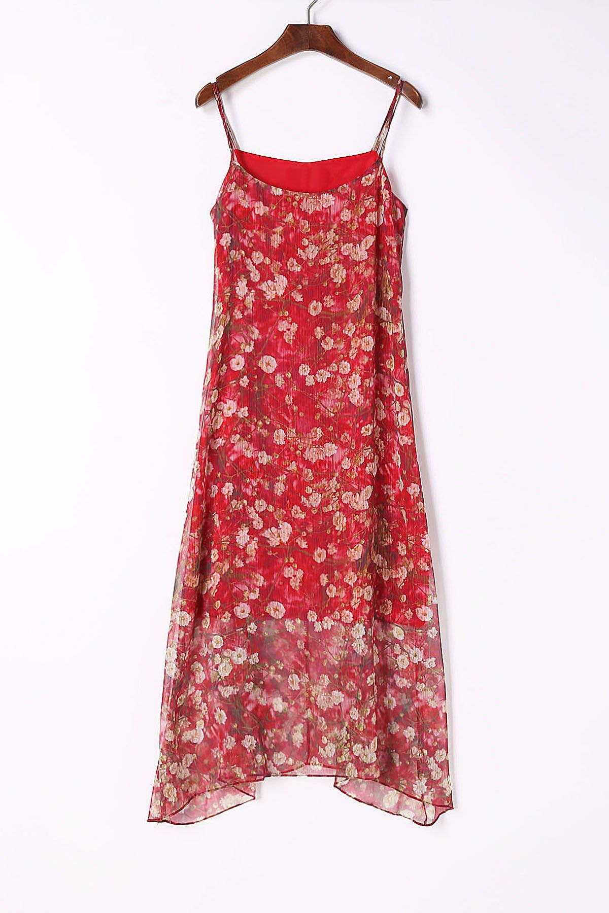 [19% OFF] Spaghetti Strap Sleeveless Floral Print Women's Dress | Rosegal