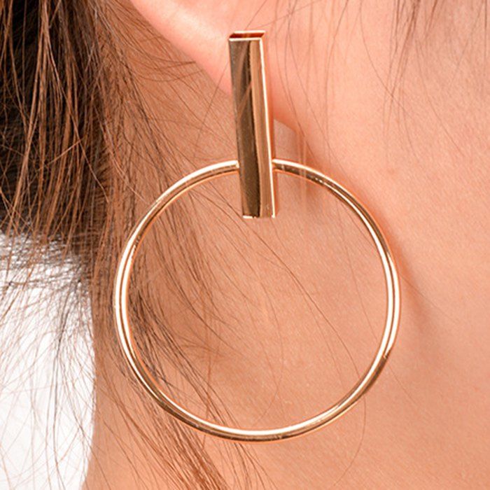 Store Pair of Vintage Circle Geometric Earrings  