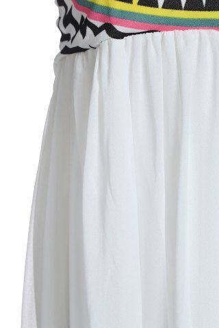 Ruffled Sleeveless Print Bohemian Chiffon African Maxi Dress