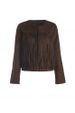Stylish Round Neck Long Sleeve Solid Color Fringed Women's Jacket -  