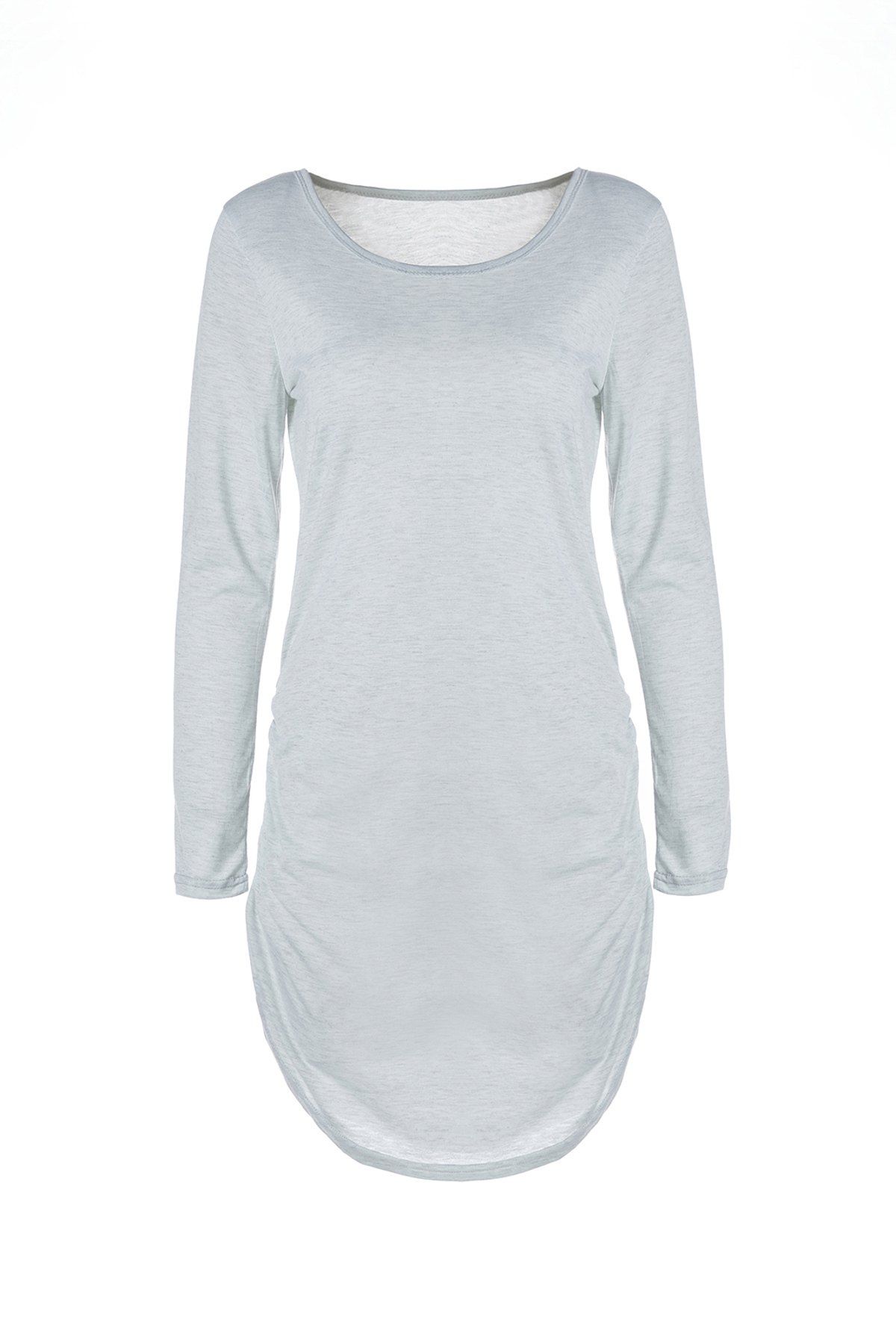 

Slash Neck Bodycon Mini T-shirt Dress, Gray