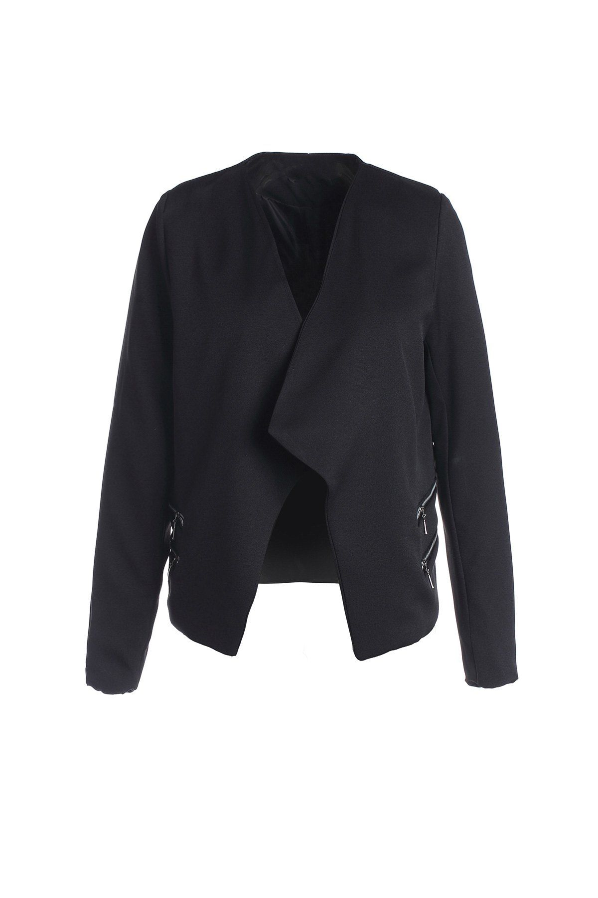 [89% OFF] Stylish Lapel Long Sleeve Zipper Design Women's Blazer | Rosegal
