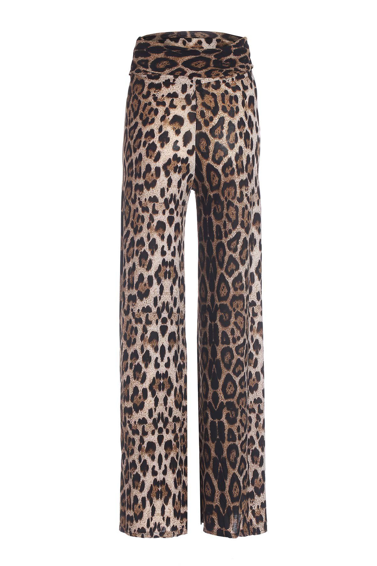 [63% OFF] Wide Leg Leopard Print Palazzo Pants | Rosegal