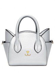Charming Cat Shape and Solid Color Design Tote Bag For Women