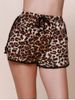 Elastic Waist Drawstring Leopard Shorts -  