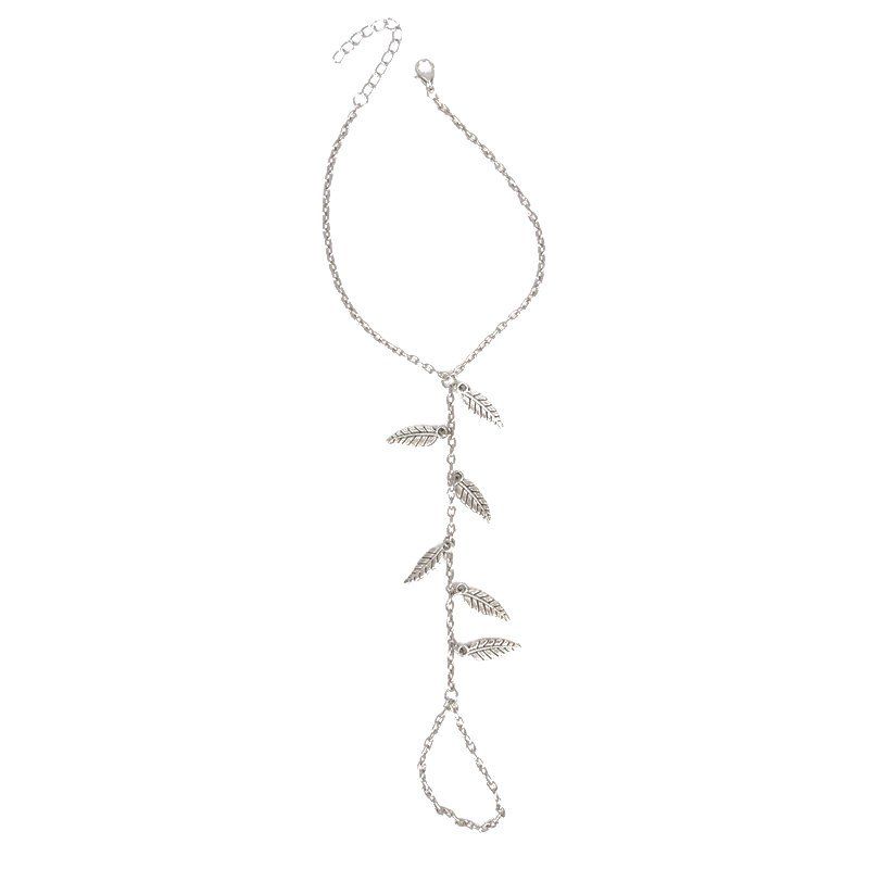 

Leaves Pendant Toe Ring Anklet, Silver