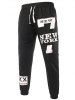 Slimming Trendy Lace-Up Letter Number Print Beam Feet Polyester Men's Sweatpants -  