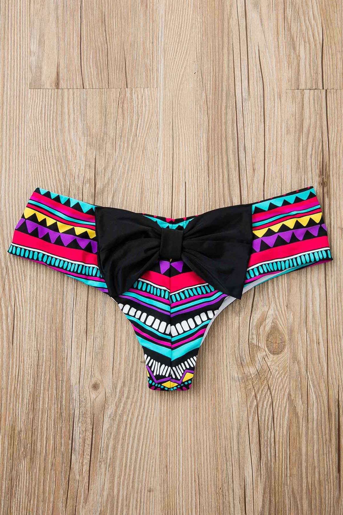 2018 Full Print Bowknot Hipster Cute Bikini Bottoms In Colormix S
